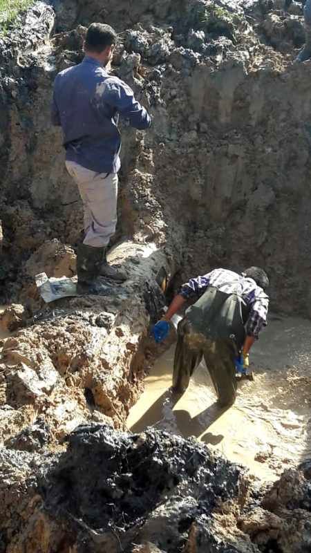 اتمام تعمیرات خط 450 و 500 میلیمتری انتقال آب به جنوب شرق استان خوزستان