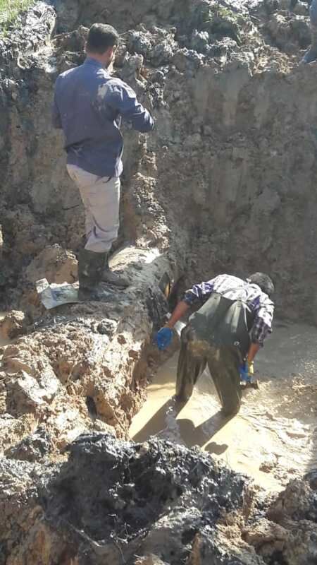 اتمام تعمیرات خط 450 و 500 میلیمتری انتقال آب به جنوب شرق استان خوزستان