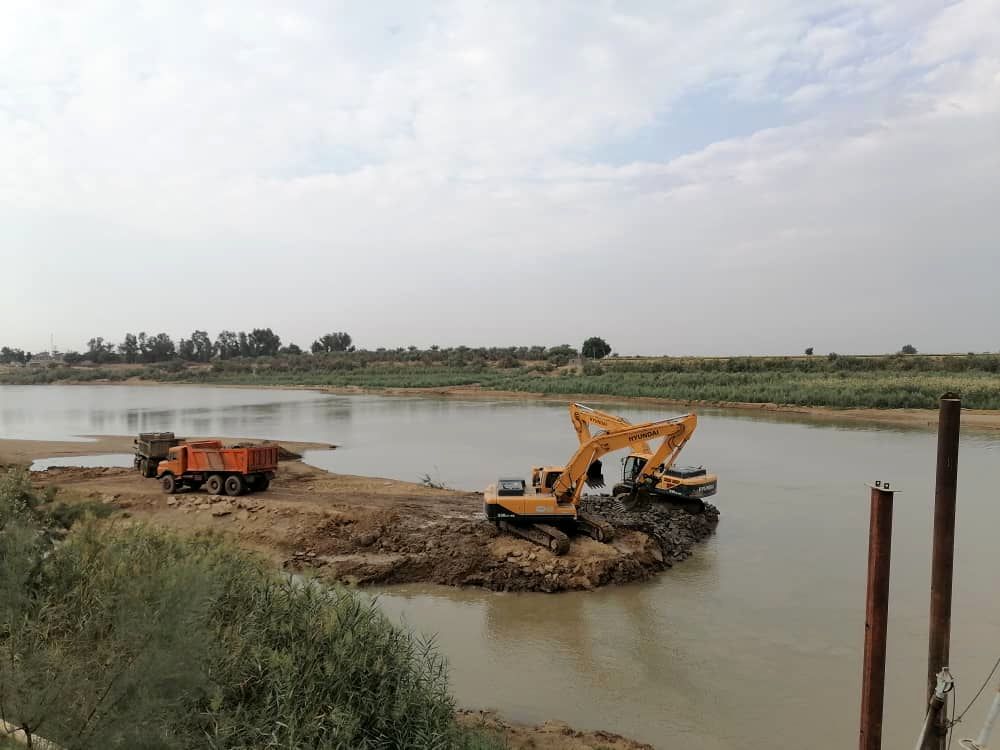 پایان عملیات جمع آوری اپی سنگی (آب شکن) پایین دست ایستگاه پمپاژ شبکه آبیاری شمال شرق اهواز