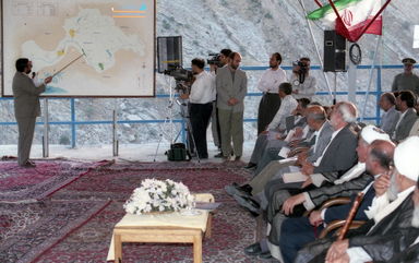 آیین افتتاحیه سد مخزنی مارون با حضور آیت الله هاشمی رفسنجانی- تیر ماه 1376