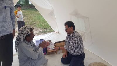 اعزام اکیپ درمانی موسسه پزشکی سازمان آب و برق خوزستان،به مناطق سیل زده


