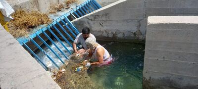 پاک سازی و تمیزکاری آشغالگیرهای کانال های  شبکه بهبهان