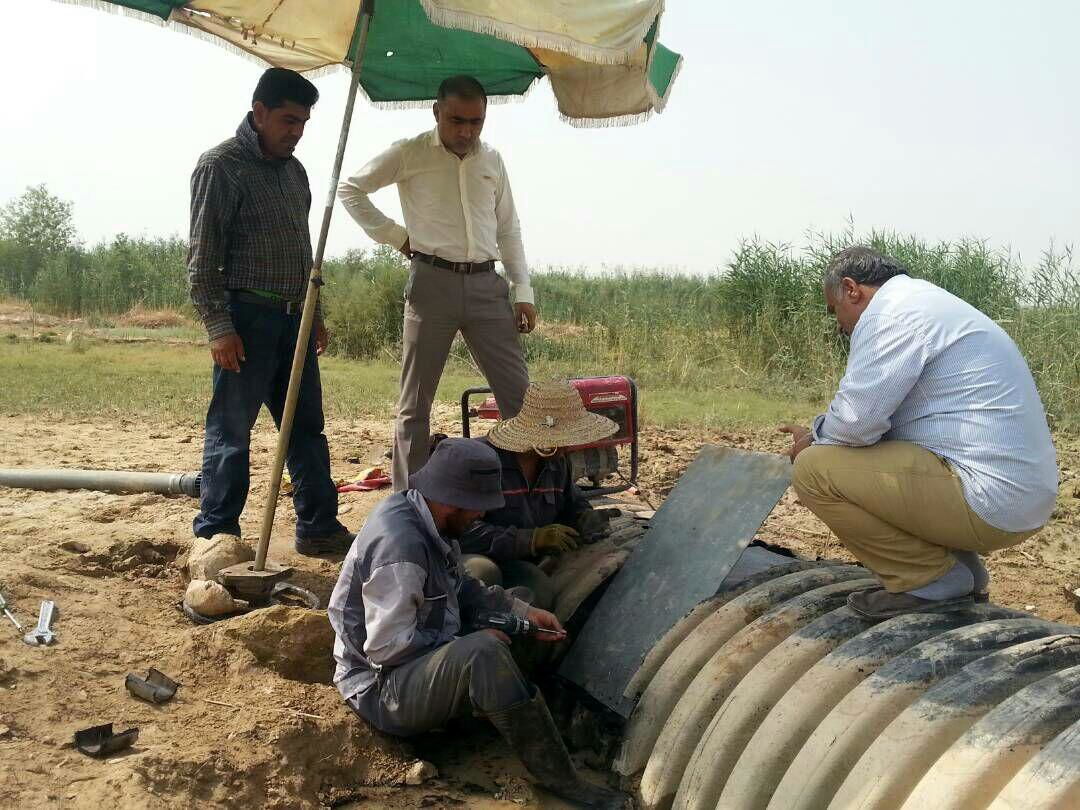 لوله کنترل سیلاب سد شهدای رامشیر تعمیر شد