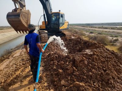 عملیات ترمیم آبشستگی‌های برم سمت چپ کانال MC1 