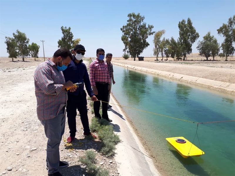 اندازه گیری خروجی سد آریوبرزن و کانالهای شبکه آبیاری مارون و ایستگاه چم نظامی