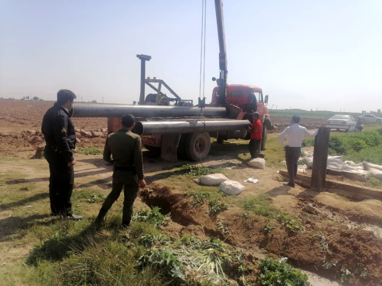 توقیف یک دستگاه حفاری غیرمجاز در دزفول