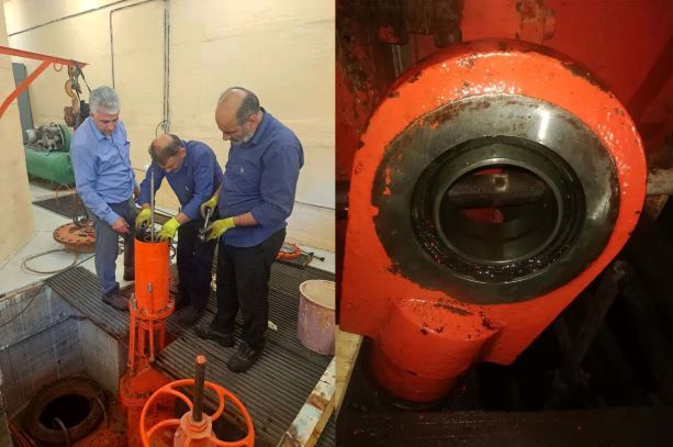 عملیات تعمیرات شیر پروانه ای ۸۰ اینچی سد درودزن شیراز انجام شد