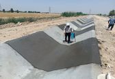 بتن ریزی و بازسازی کامل کانال G6 شبکه آبیاری گتوند