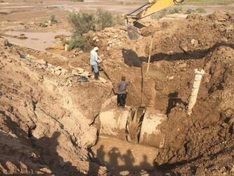 شکستگی یکی از خطوط انتقال آب به جنوب شرق استان ترمیم شد.