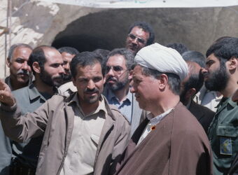 بازدید آیت الله هاشمی رفسنجانی از سد مارون در زمان ریاست مجلس شورای اسلامی