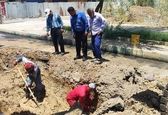 خط لوله فولادی ۴۵۰ میلیمتری آبرسانی ماهشهر شرکت آب جنوب شرق تعمیر شد