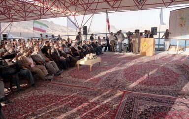 آیین افتتاحیه سد مخزنی مارون با حضور آیت الله هاشمی رفسنجانی- تیر ماه 1376