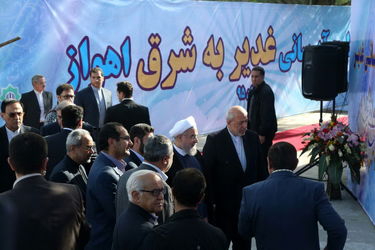 تصاویر افتتاح بخشی از طرح آبرسانی غدیر با حضور رئیس جمهور در اهواز