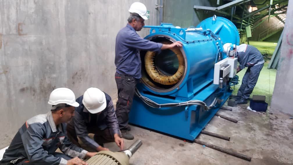 تعمیرات اساسی توربو بلور تصفیه خانه فاضلاب جنوب تهران توسط شرکت تعمیرات نیروگاه های برق آبی خوزستان انجام شد