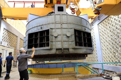 دمونتاژ استاتور ۱۱۰ تنی واحد شماره پنج نیروگاه سد دز انجام شد
