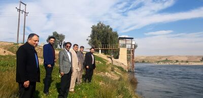 بازدید فرمانداران شهرستان های شوش و کرخه از شبکه آبیاری کرخه شمالی