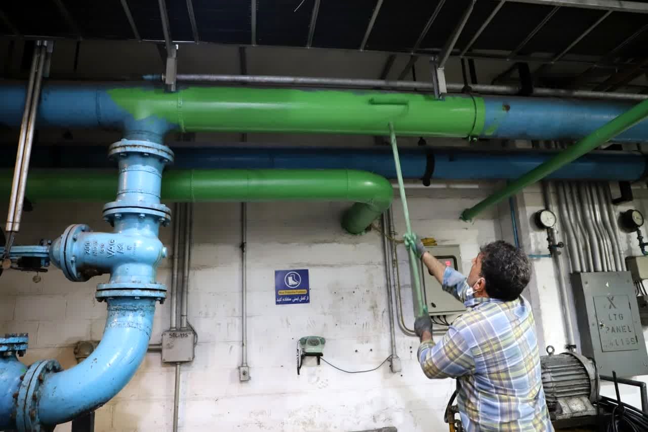 پایان عملیات رنگ‌آمیزی لوله‌های سیستم کولینگ واحدهای نیروگاه اول سد دز