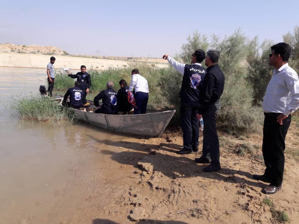 پویش میدانی توسط قایق، از سد تنظیمی انحرافی شهدای رامشیر تا ایستگاه گُرگُر 
