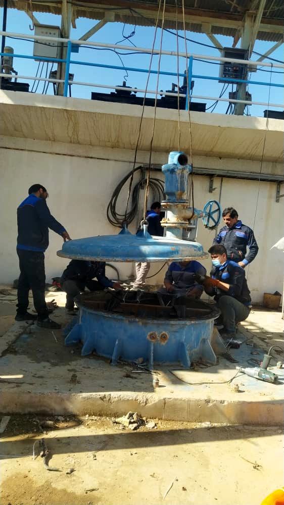 پایان عملیات اورهال، تعمیر، نصب و راه اندازی یک دستگاه الکترو پمپ شناور ۵۶۰ کیلووات ایستگاه پمپاژ ویس