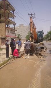تعمیر خط انتقال 450 میلیمتر فلزی آبرسانی به هندیجان