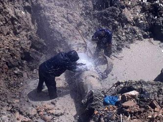 رفع شکستگی خط لوله آبرسانی به شهرستان امیدیه