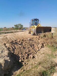 ترمیم آبشستگی و خاکریزی شکستگی برم جاده سرویس کانال i و کانال اصلی شبکه پنج هزار هکتاری شاوور